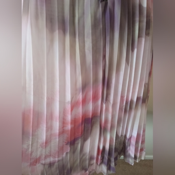 Ted Baker Loulous Cross Front Pleated Dress with Knit Bodice Coral Size 2 - Picture 10 of 15